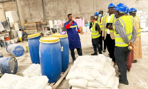 N'Djaména : une délégation du ministère de l'environnement visite l'unité de fabrication des peintures de SOPEIN-T